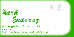 mark endersz business card