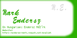 mark endersz business card